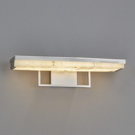 Alabaster Rocks! Elevate 20"W Brushed Nickel LED Bath Light